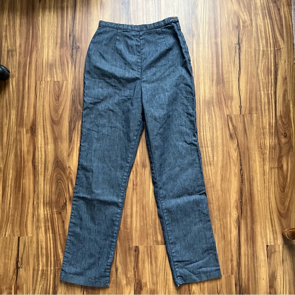 Vintage 1960s SEARS high waist straight leg denim jeans chambray pants